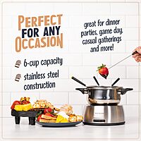 Nostalgia 6-Cup Electric Fondue Pot Set for Cheese & Chocolate - 6 Color-Coded Forks