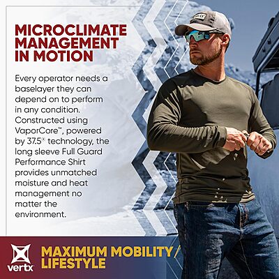 VERTX Full Guard Mens Long Sleeve Tactical Performance Shirt