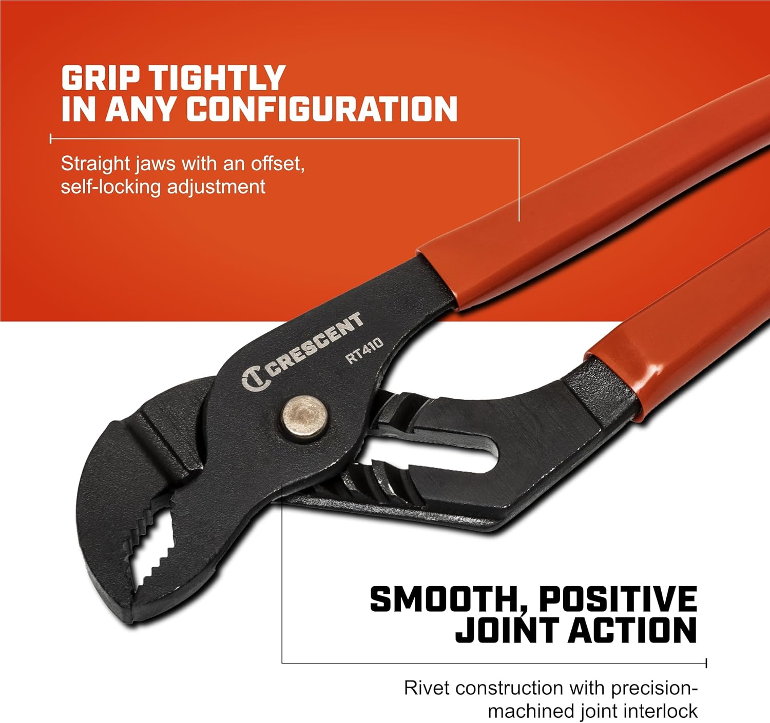 Crescent 10" V-Jaw Dipped Handle Tongue and Groove Pliers - RT410CVN-05