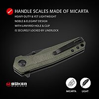 Böker Magnum Field Flipper -flipper pocket knife with Micarta handle scales - folding knife with 440A blade