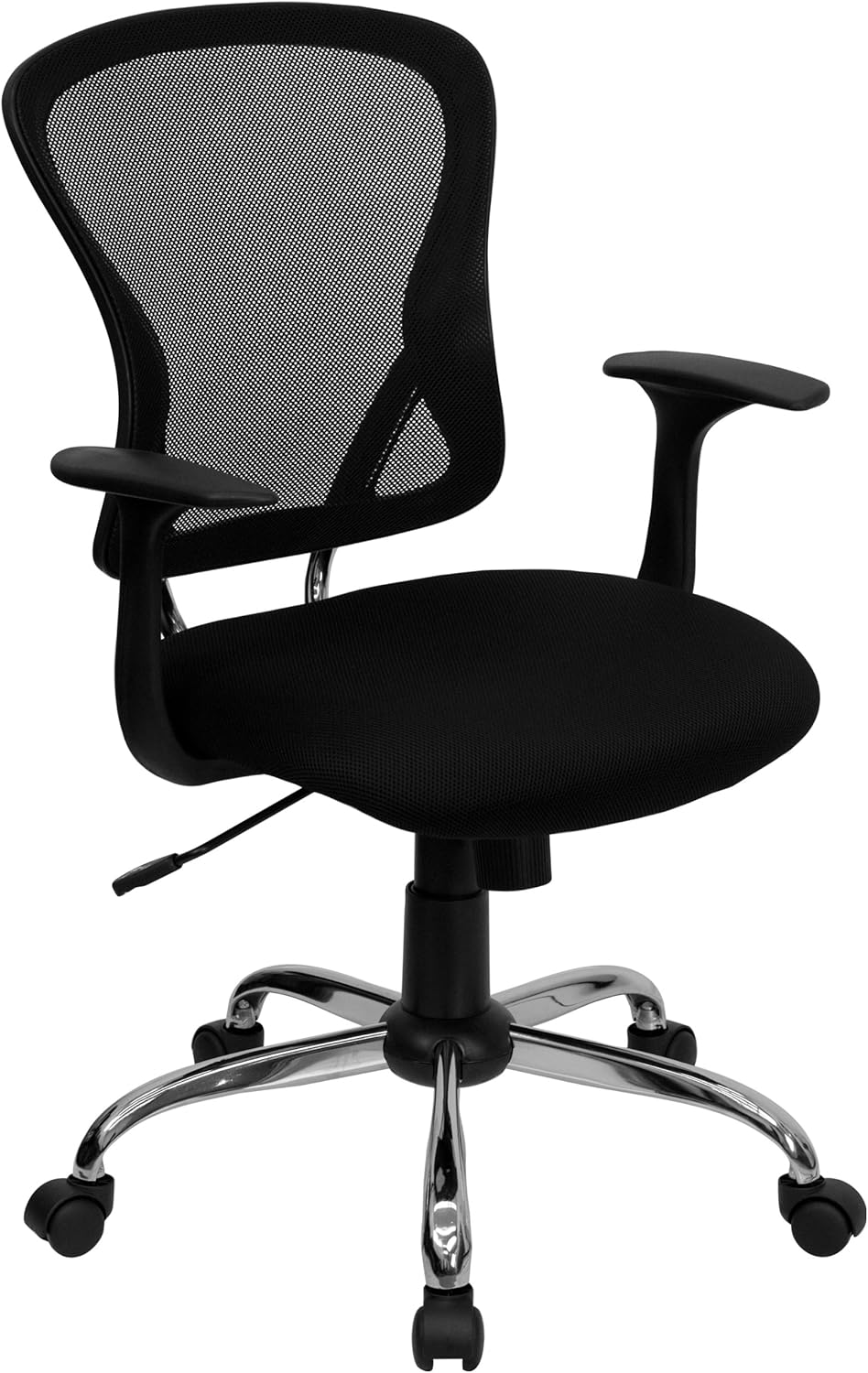 FLASH FURNITURE Alfred Mid-Back Mesh Swivel Task Office Chair with Chrome Base and Arms