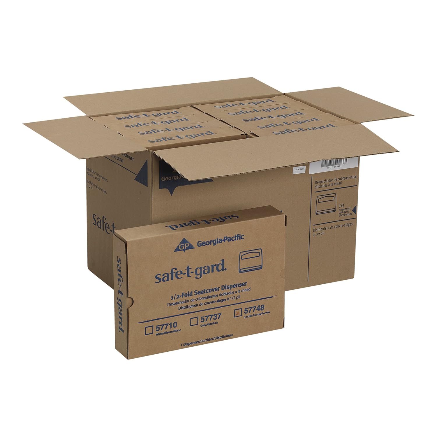 Safe-T-Gard 1/2 Fold Toilet Seat Cover Dispenser by GP PRO (Georgia-Pacific); Black; 57748; 16.375" W x 2.500" D x 11.750" H