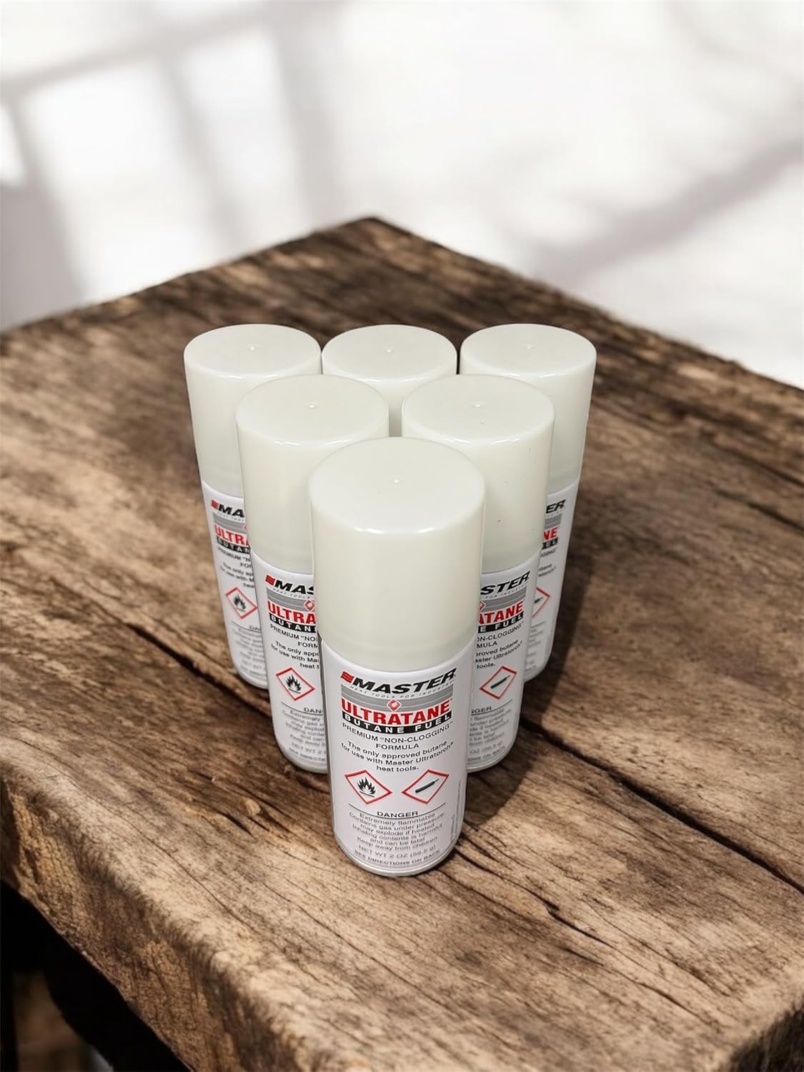 Master Appliance Ultratane Premium Butane Fuel 6-Pack, 2 oz cans, 56.5 Grams, Triple Refined Non-Clogging Formula