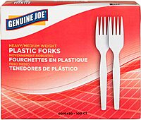 Genuine Joe Heavyweight White Plastic Forks (Pack of 100)