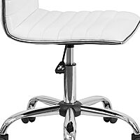 Flash Furniture Alan Low-Back Ribbed Upholstered Vinyl Swivel Desk Chair with Padded Seat