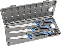 OUTDOOR EDGE Fillet Knife Set | ReelFlex Pak (5-Piece) - 6", 7.5" & 9.5" German Stainless Blades