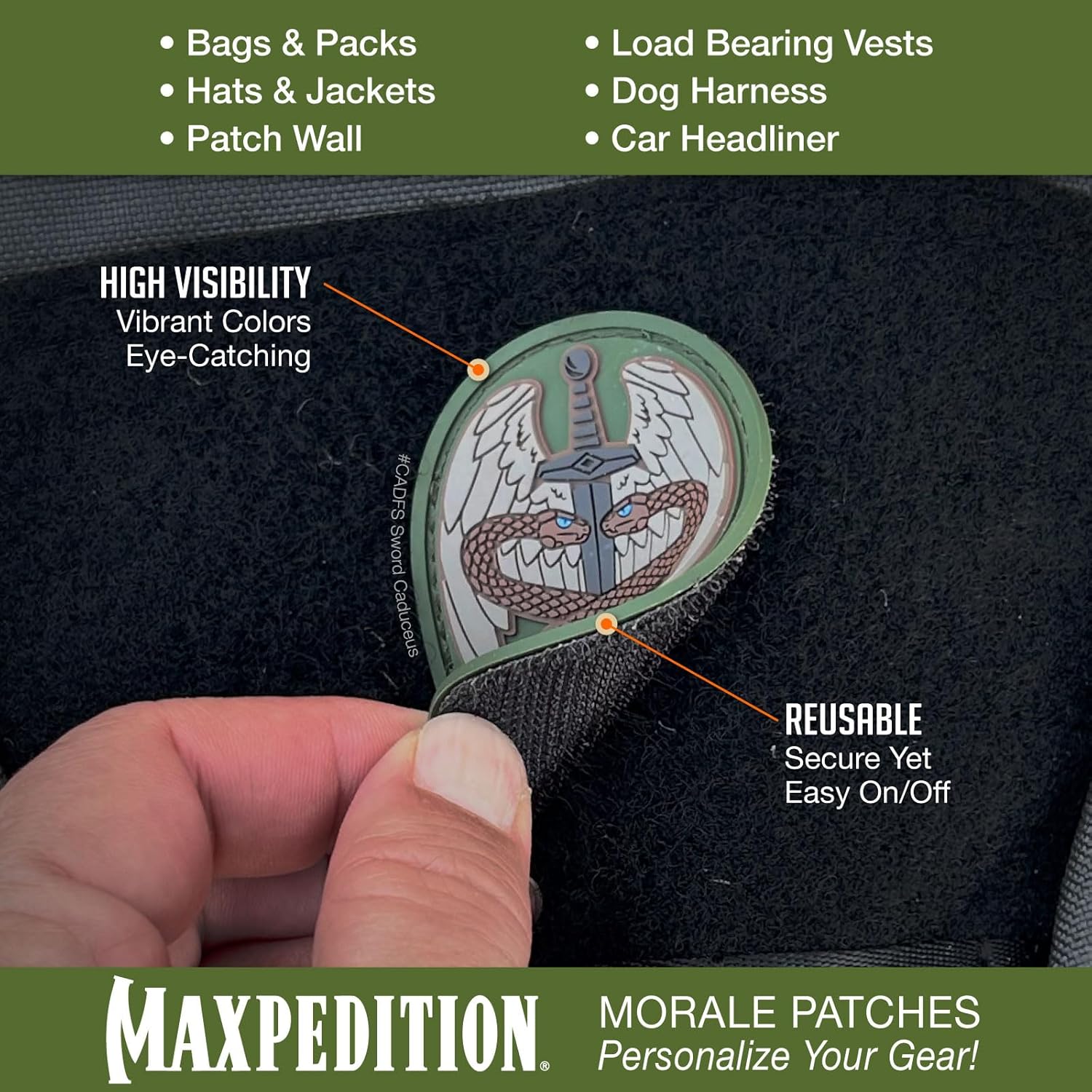 MAXPEDITION Sword Caduceus 3D PVC Morale Patch