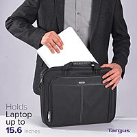Targus unisex-adult Slim Briefcase With Crossbody Shoulder Bag 16 inch Black