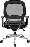 SPACE Seating Professional AirGrid Back and Eco Leather Seat and Trim, 2-to-1 Synchro Tilt Control, Adjustable Arms and Lumbar, Polished Aluminum Base Managers Chair, Black