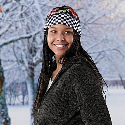 Zan® Helmet Liner/Beanie SportFlex® Series Red & Black Roses