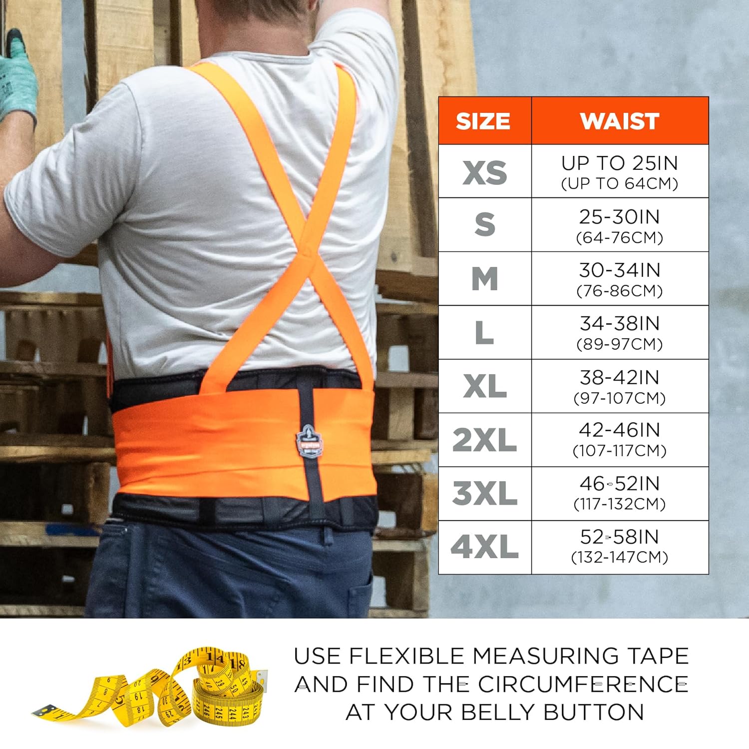 Ergodyne ProFlex 100HV Hi-Vis Spandex Back Support Belt