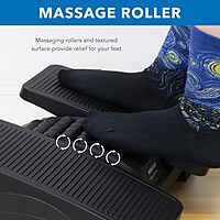 Mount-It! Ergonomic Footrest, Tilt Adjustable Individual Platforms, Height Adjustable Foot Rest with Massage Surface, Under Desk Foot Stool for Office, Leg Support and Improved Posture, Black