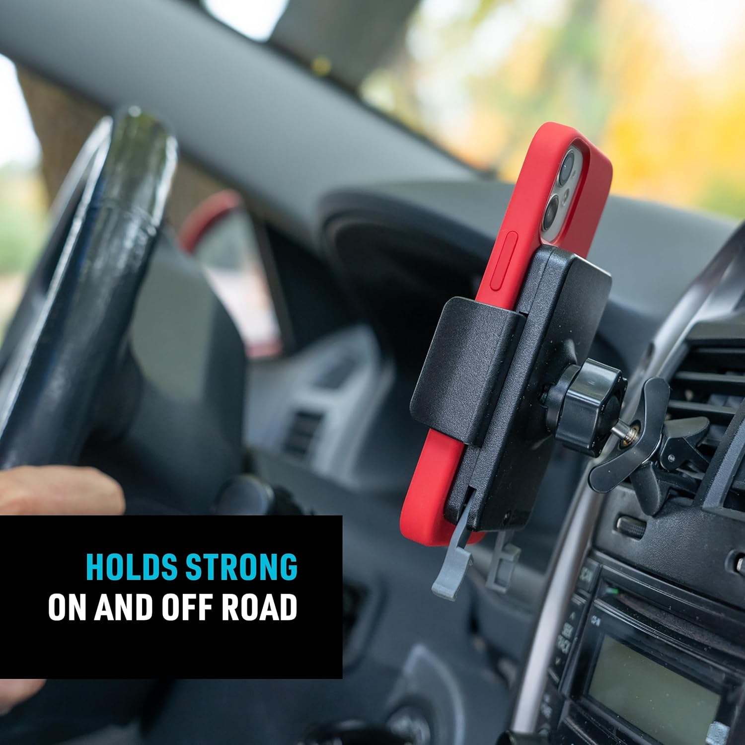 Nite Ize Squeeze Universal Vent Mount - Phone Mount for Car Vent - Sturdy Phone Mount & Holder with Ball Joint - Black