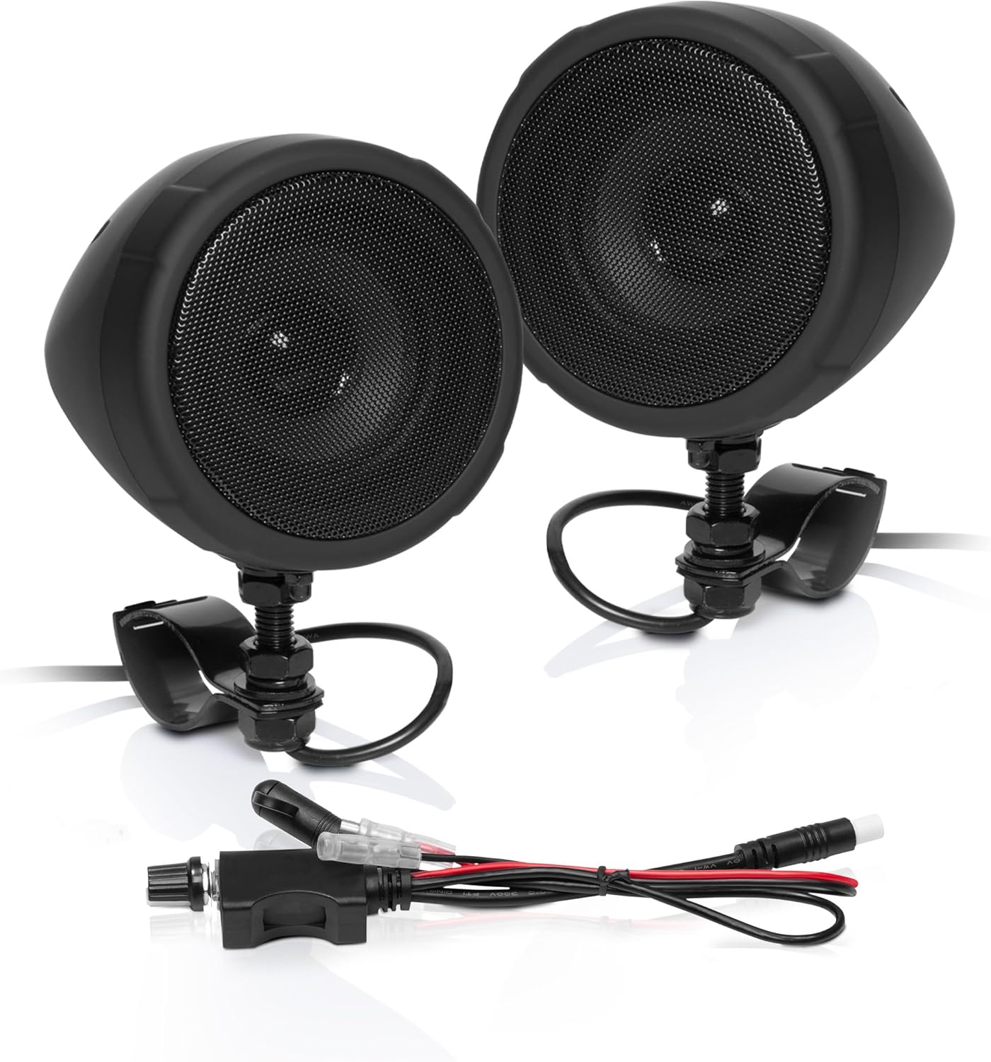 BOSS Audio Systems MCBK425BA 3 Inch Motorcycle Speakers – Built-in Bluetooth Amplifier, Weatherproof, Volume Control