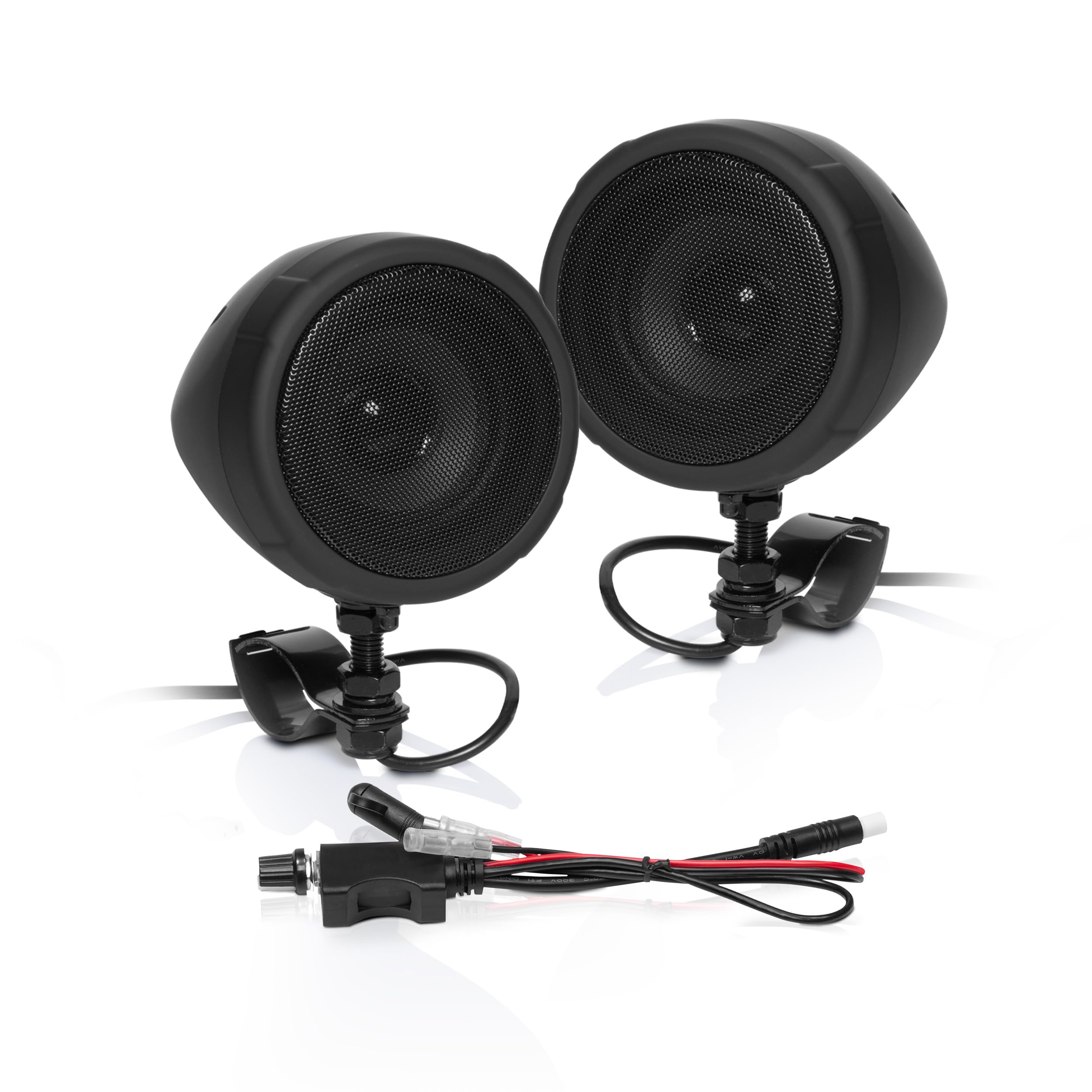 BOSS Audio Systems MCBK425BA 3 Inch Motorcycle Speakers – Built-in Bluetooth Amplifier, Weatherproof, Volume Control