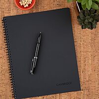 Cambridge Notebook, Business Notebook, 6-5/8" x 9-1/2", 80 Sheets, Legal Ruled, Flexible Cover, Wirebound, Gray (06672)