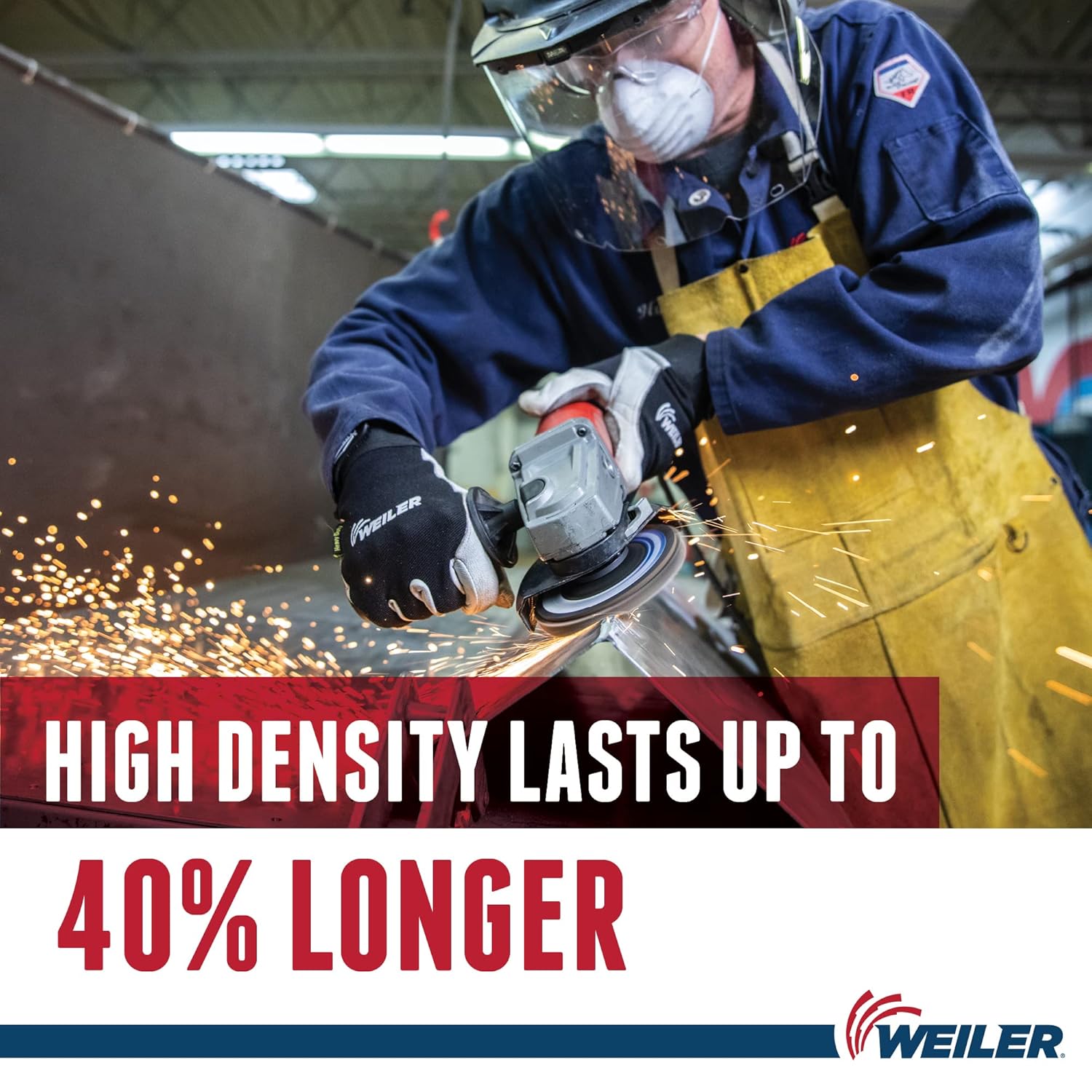 Weiler 50843 Big Cat High Density Abrasive Flap Disc, Type 27, Threaded Hole, Phenolic Backing, Zirconia Alumina, 7" Dia