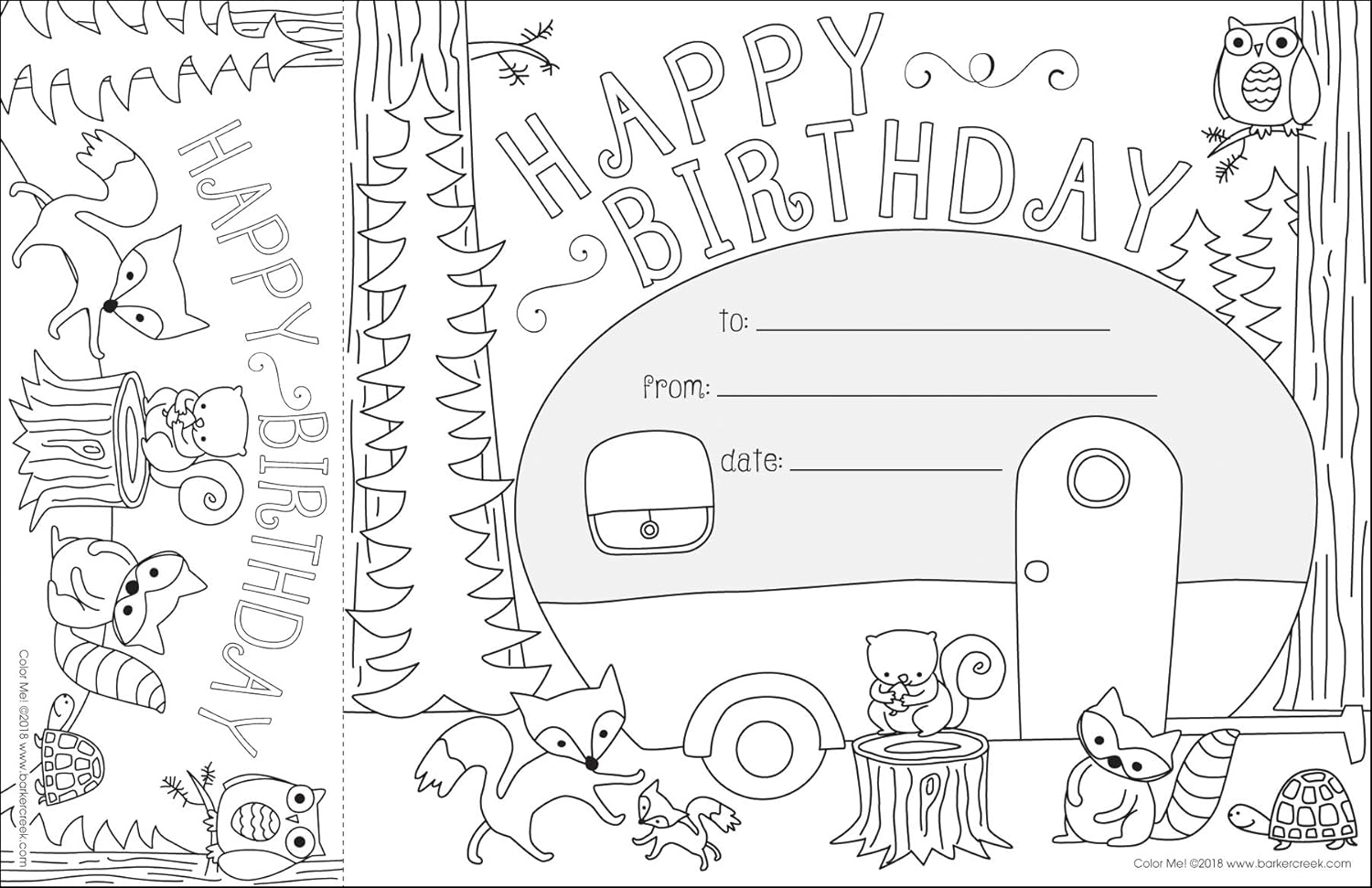 BARKER CREEK Recognition Awards and Bookmarks, Color Me Happy Birthday, 30 Awards that measure 6-3/8" x 5-1/2"