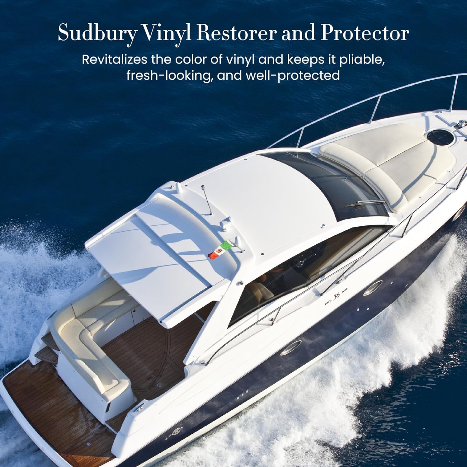 Sudbury Vinyl Restorer and Protector, Boat Vinyl Cleaner, Marine Vinyl Restorer, Essential Boat Accessories, 16 oz.