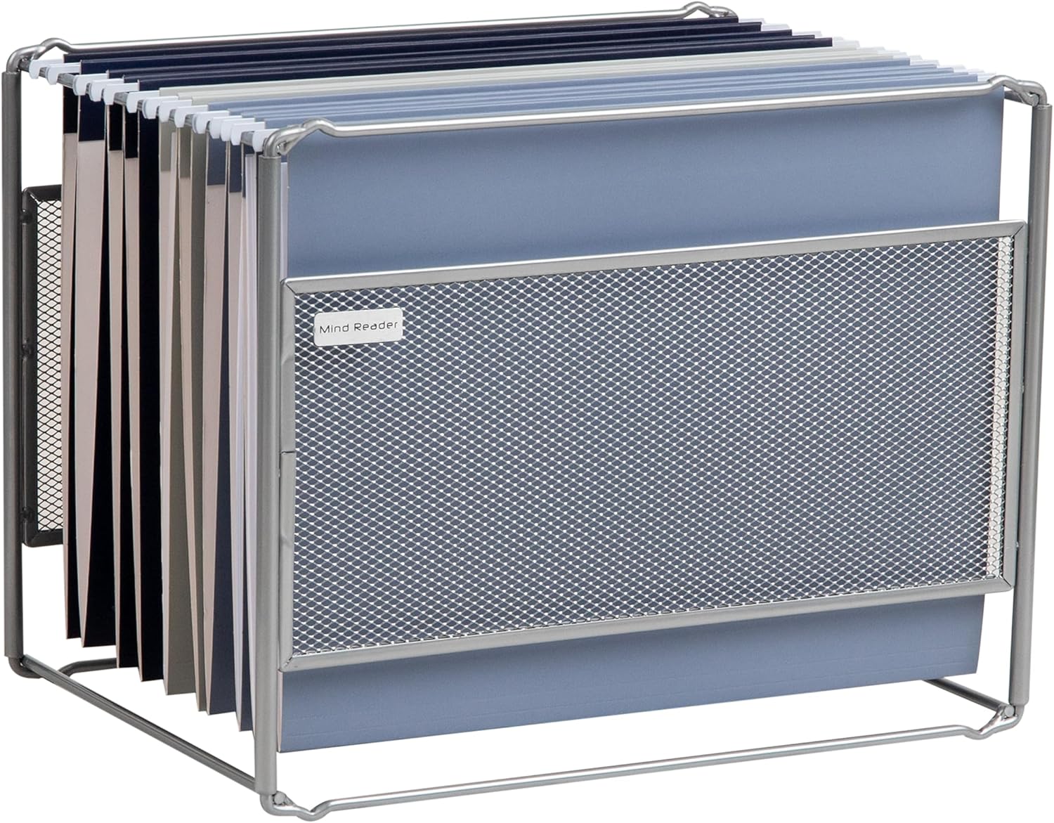 Mind Reader Hanging File Folder Organizer, Desktop Organizer, Metal Mesh, 13" L x 9.75" W x 10.25" H