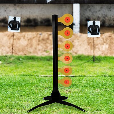 Birchwood Casey Handgun Dueling Tree Target with AR500 Steel Paddles, World of Targets