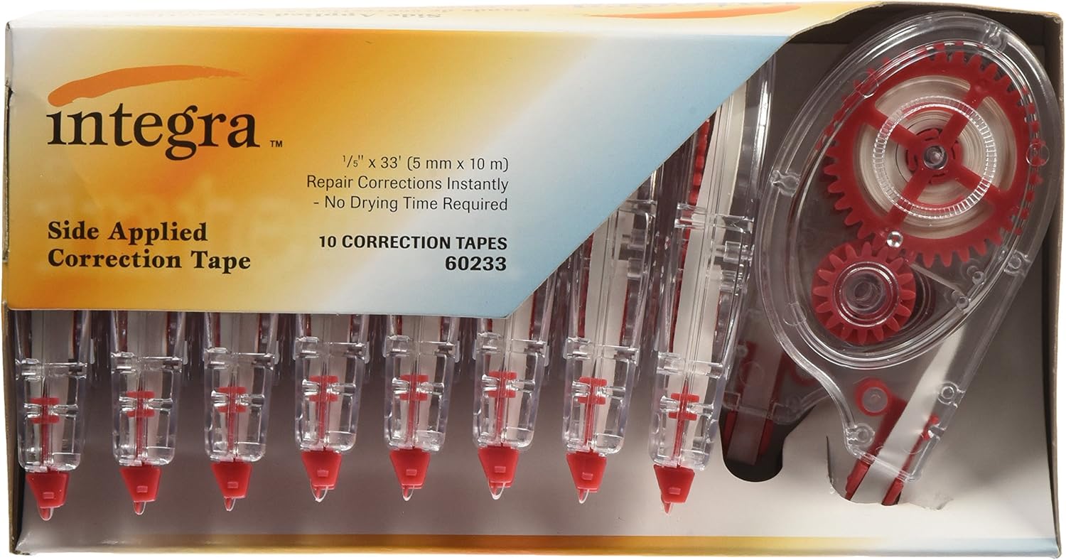 Integra Side-Apply Correction Tape, 0.20in x 394in, 10 Pack - Smoke (ITA60233)