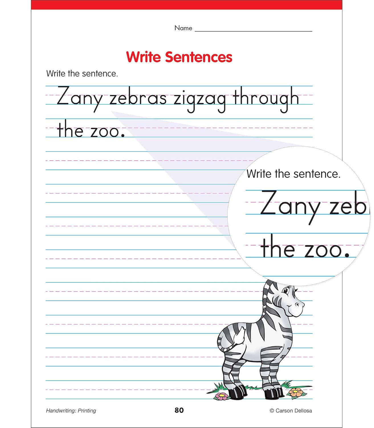 Carson Dellosa K-2 Printing Handwriting Workbook, Writing Book for Kindergarten