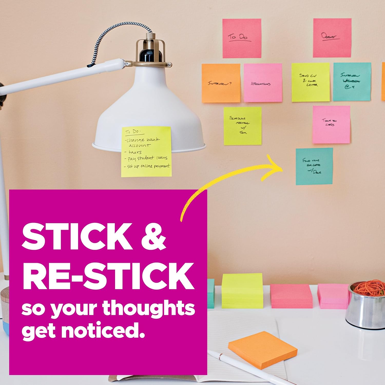 Post-it Super Sticky Pop-up Notes, 3x3 in, 12 Pads, 2X The Sticking Power, Canary Yellow