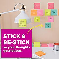 Post-it Super Sticky Notes, 3x3 in, 10 Pads, 2X The Sticking Power, Canary Yellow, Recyclable (654-10SSCY) 1.9" x 6"