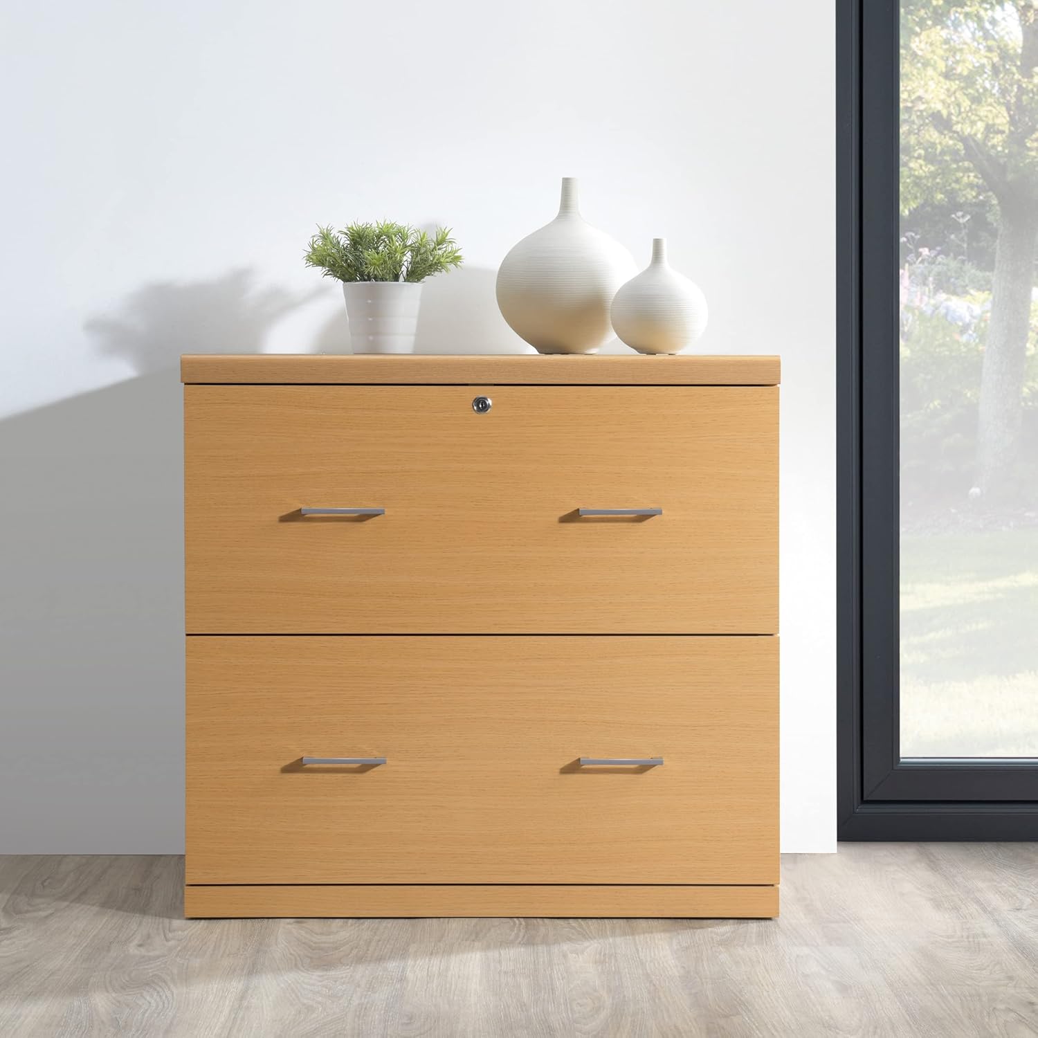 Office Star Alpine 2-Drawer Lateral File Cabinet with Lockdowel Fastening System