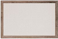 U Brands Linen Bulletin Board, 35"x23", Rustic Wood Style Frame, Industrial Grade Pinning Surface 36" x 24"