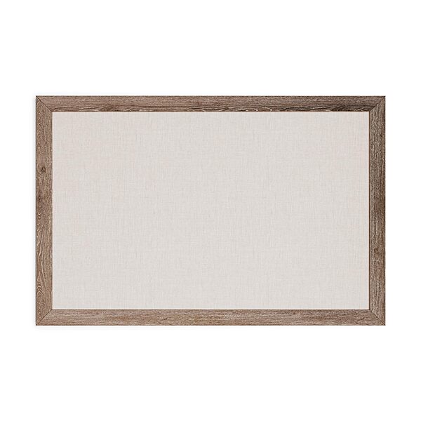U Brands Linen Bulletin Board, 35"x23", Rustic Wood Style Frame, Industrial Grade Pinning Surface 36" x 24"
