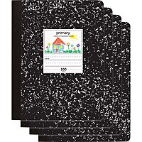 Office Depot® Brand Primary Composition Book, 7-1/2" x 9-3/4", Unruled/Primary Ruled, 100 Sheets Per Book, Pack Of 4 Books