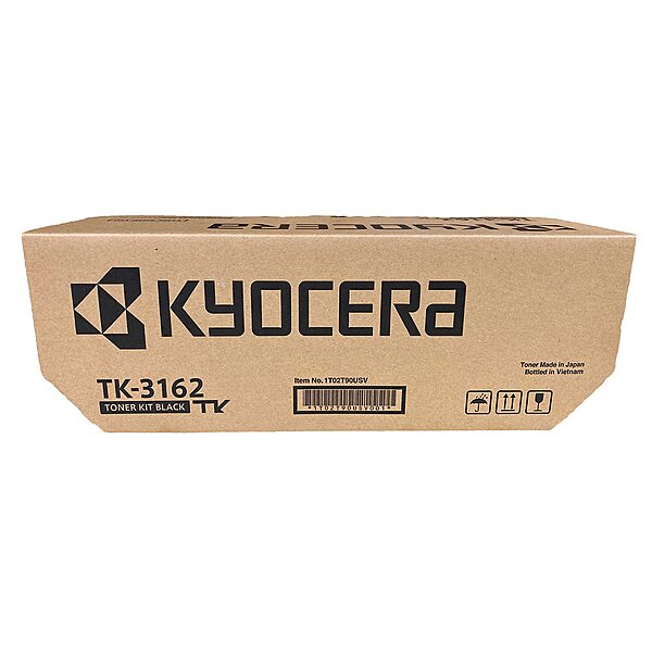 KYOCERA TK-3162 Black Toner Cartridge for P3045dn / P3145dn / M3645idn / M3145idn Model Laser Printers (1T02T90USV) Old Packaging