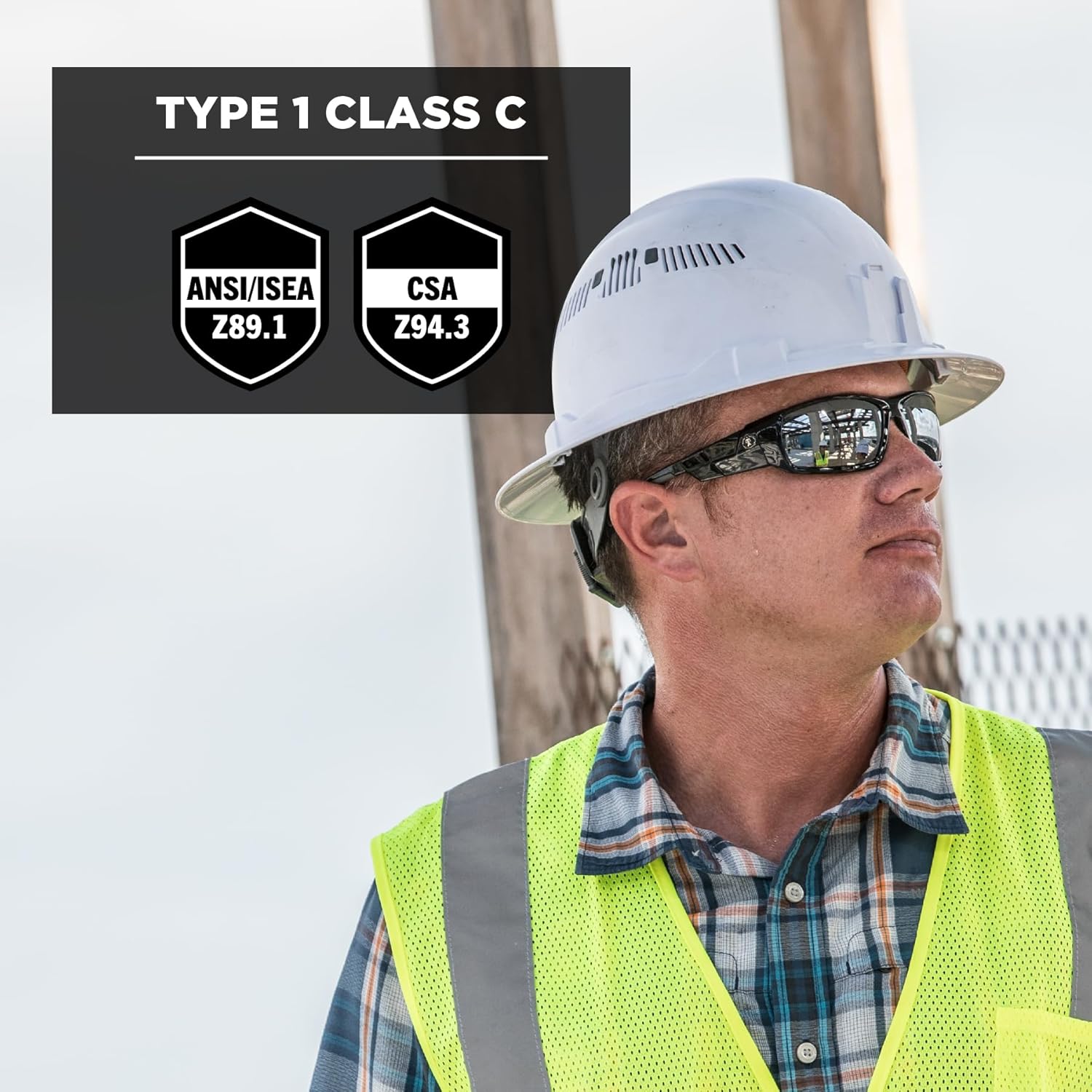 ERGODYNE Skullerz 8973 Vented Full Brim Hard Hat Type 1 Class C