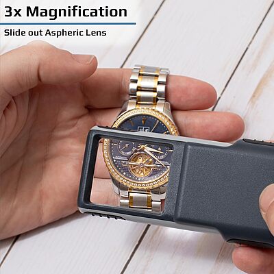 Carson MiniBrite 3x Power LED Lighted Slide Out Magnifier with Protective Sleeve (PO-25) Single Pack