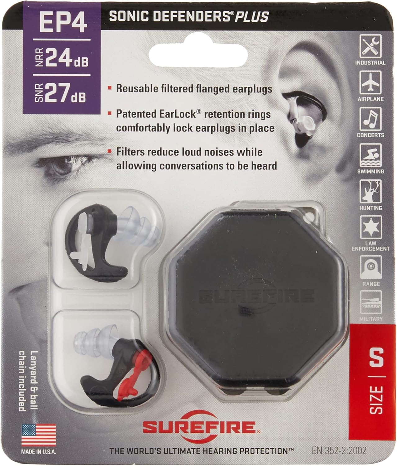 SureFire EP4 Sonic Defenders Plus filtered Earplugs