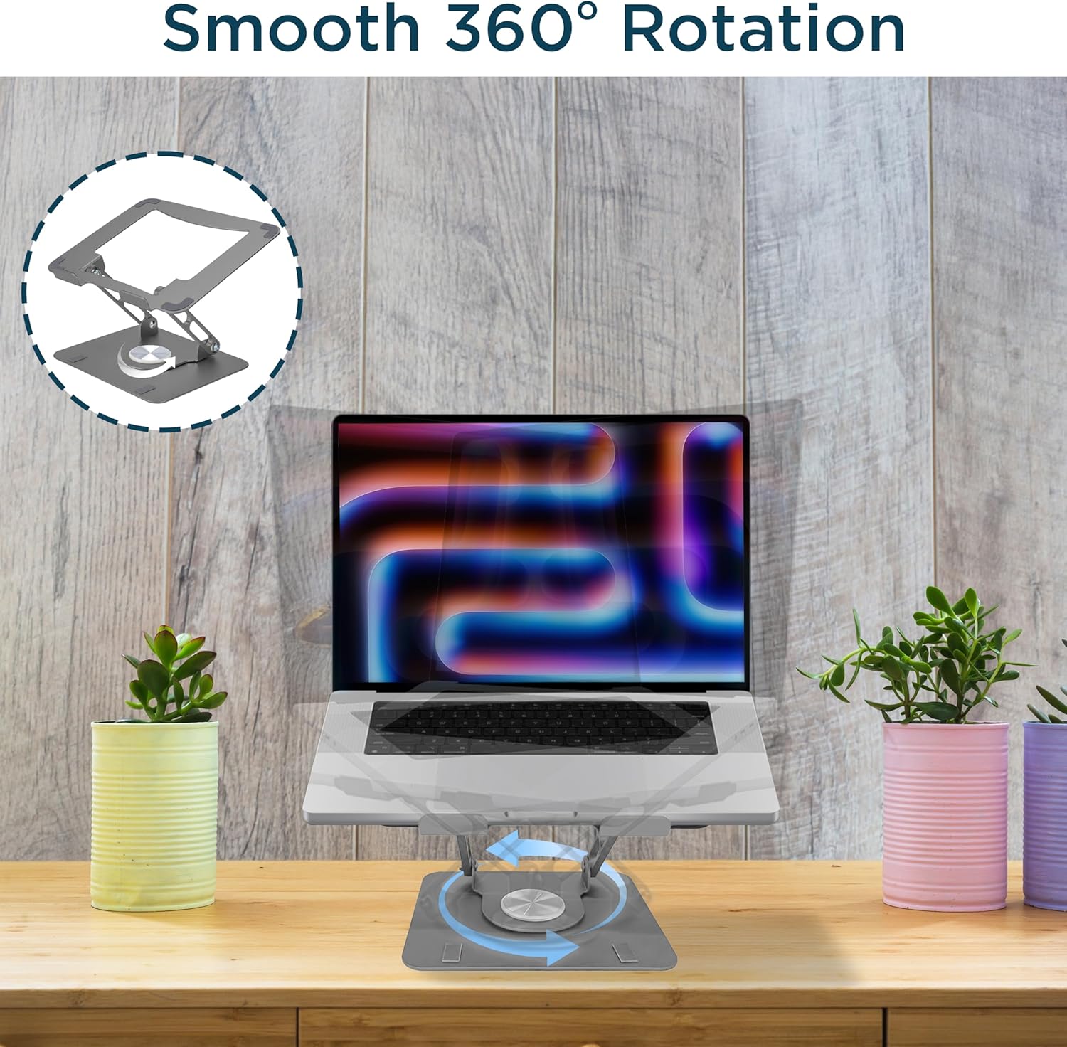 Uncaged Ergonomics Swivel Adjustable Laptop Stand for Desk