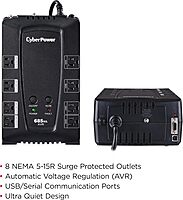 CyberPower CP685AVRG AVR UPS Battery Backup and Surge Protector, 685VA/390W, 8 Outlets, Compact