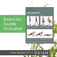 Gaiam Restore Mini Band Kit, Set of 3, Light, Medium, Heavy Lower Body Loop Resistance Bands for Legs and Booty Exercises & Workouts, 12" x 2" Bands Light Resistance
