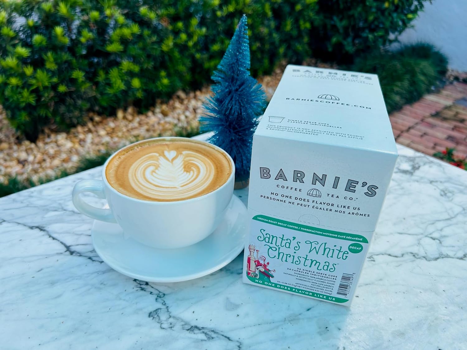 Barnies Coffee & Tea Co. Single Serve K Cup Decaf Coffee Pods, Santas White Christmas, Box Of 24 Pods