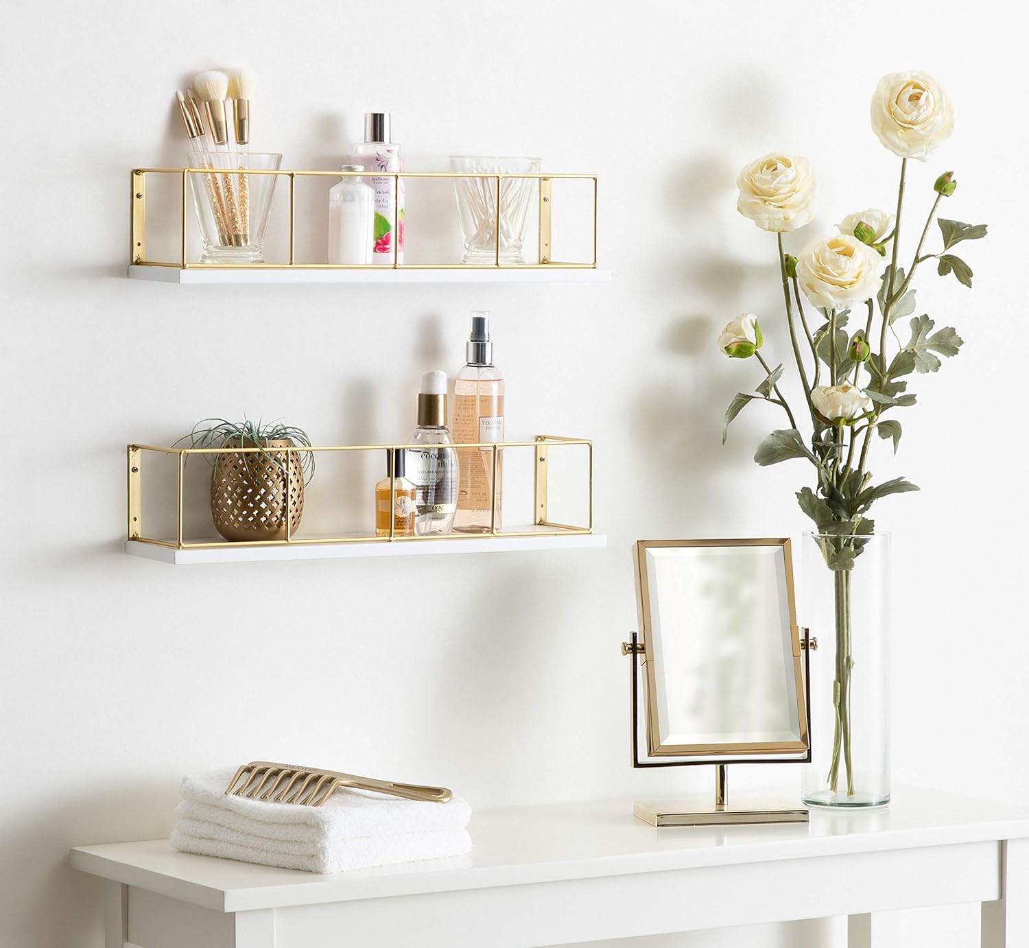 KATE AND LAUREL Benbrook 2-Pack Floating Wall Shelves