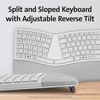 Kensington Pro Fit Ergonomic Wireless Keyboard - Grey (K75402US)