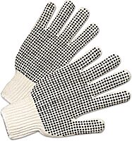 PVC Dot String Knit Gloves - regular weight string knit glove black pv