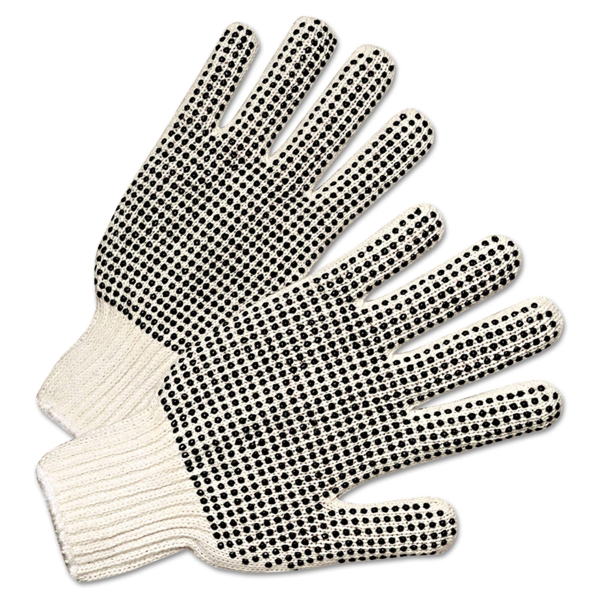 PVC Dot String Knit Gloves - regular weight string knit glove black pv