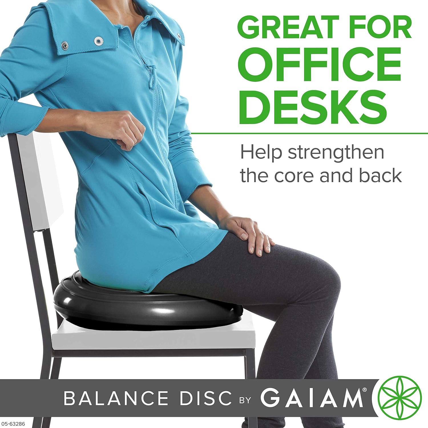 Gaiam Balance Disc Wobble Cushion Stability Core Trainer for Home or Office Desk Chair & Classroom