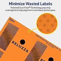 Avery Printable Rectangle Labels, Sure Feed Technology, 3 x 3.75 in, Bright Orange, Print-to-The-Edge