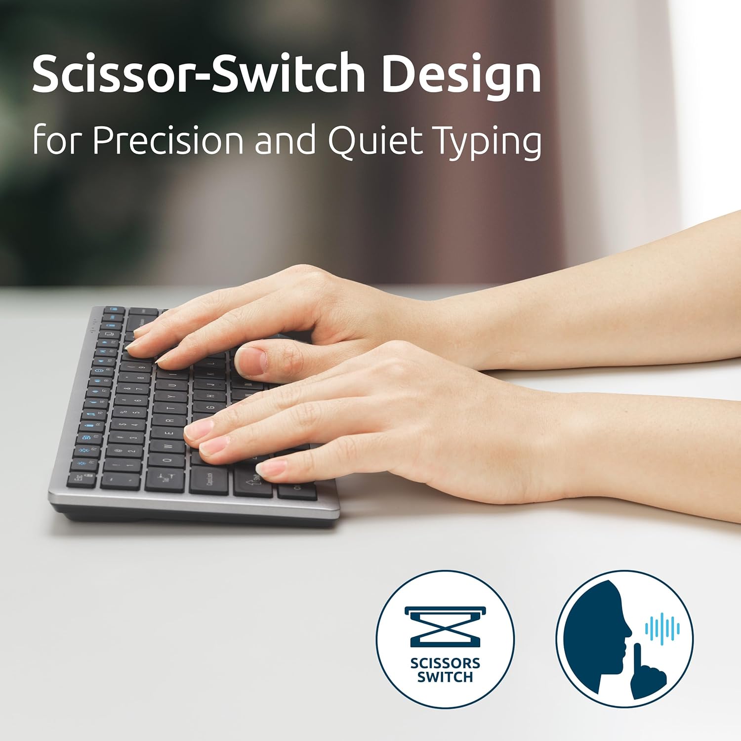 Kensington Compact Keyboard — Quiet Scissor-Switch, Programmable Keys & Copilot Key