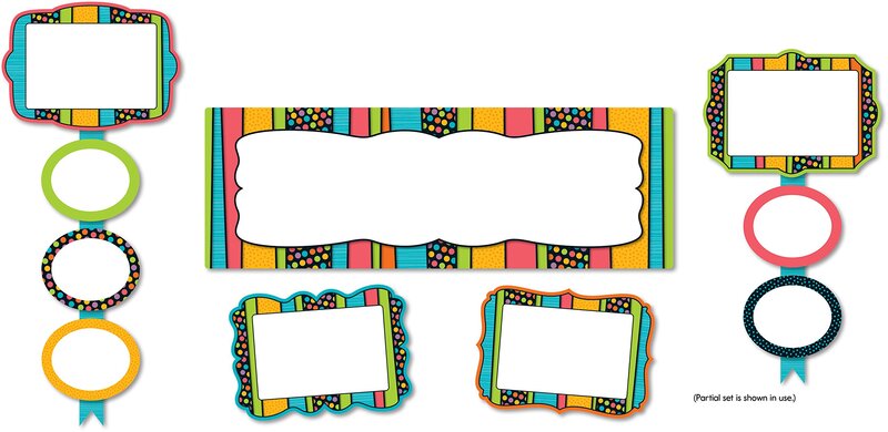 Carson Dellosa 53-Piece Stylin Stripes Job Assignments Bulletin Board Decorations Set