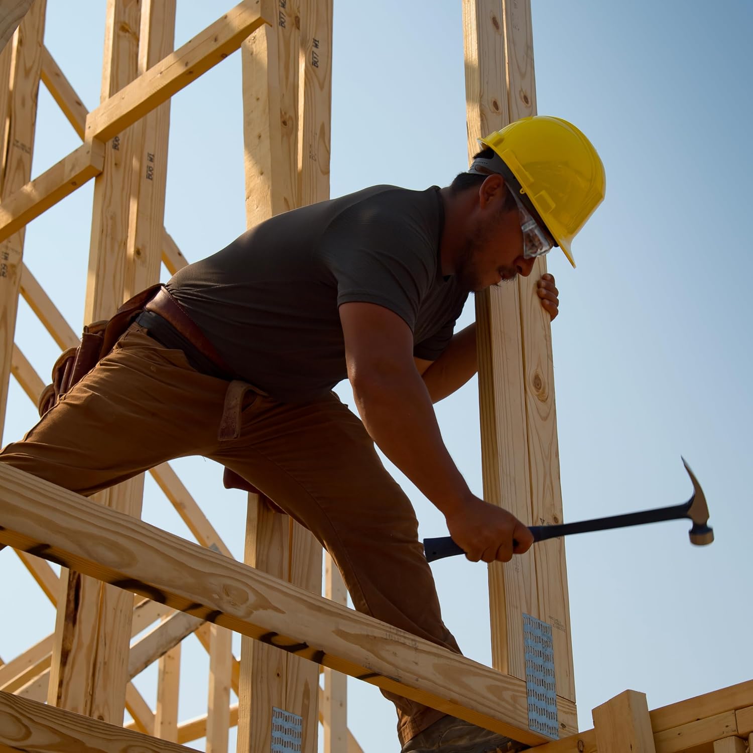 ESTWING BIG BLUE Framing Hammer - 25 oz Straight Rip Claw with Forged Steel Construction & Shock Reduction Grip